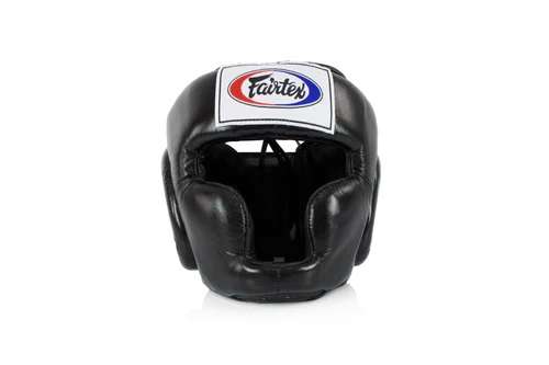 Athlete wearing Fairtex HG3 Head Guard for a boxing session