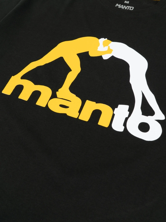 Manto Classic Logo T-Shirt - Black in Black — side profile