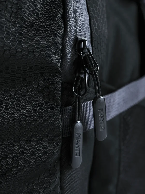 Close-up image of Manto Cross Backpack in a neutral setting