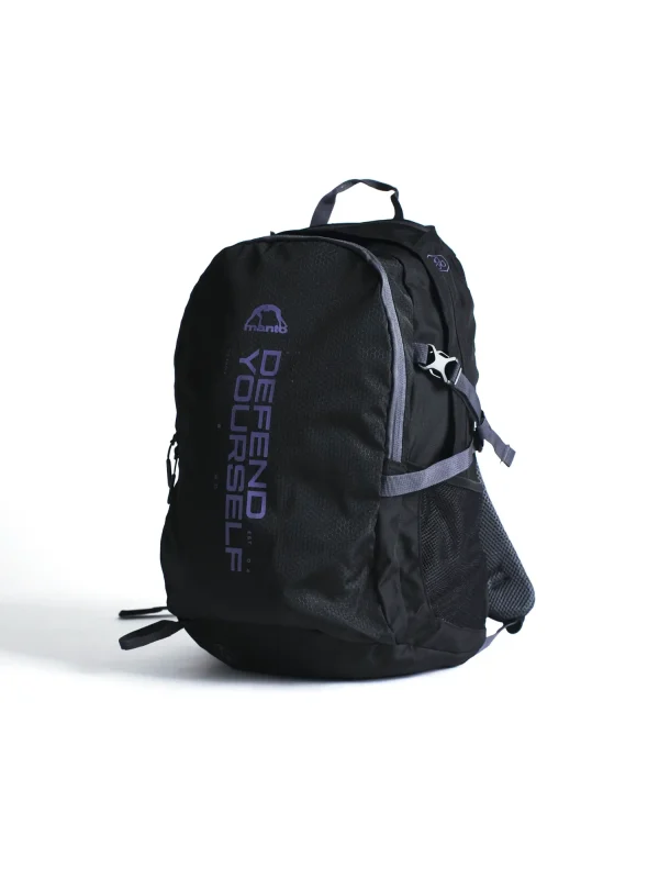 Black and red Manto Cross Backpack on a white background