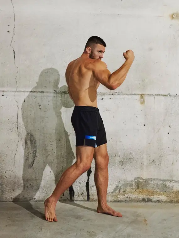 Manto Crystal Fight Shorts on a white background