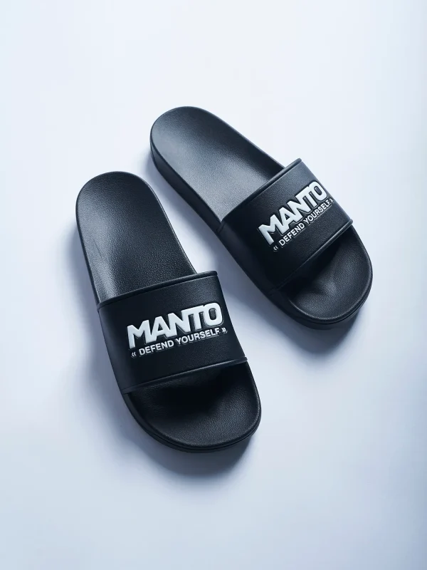 Manto Defend Slides in different colors on a neutral background.