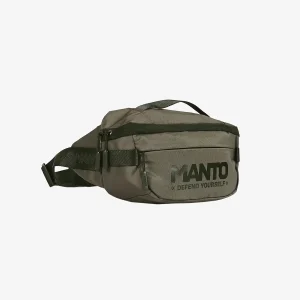 Black sleek Manto Defend Waist Bag on a white background.