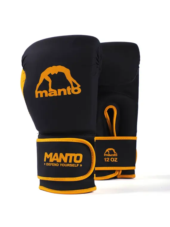 Black Manto Essential Boxing Gloves on a white background