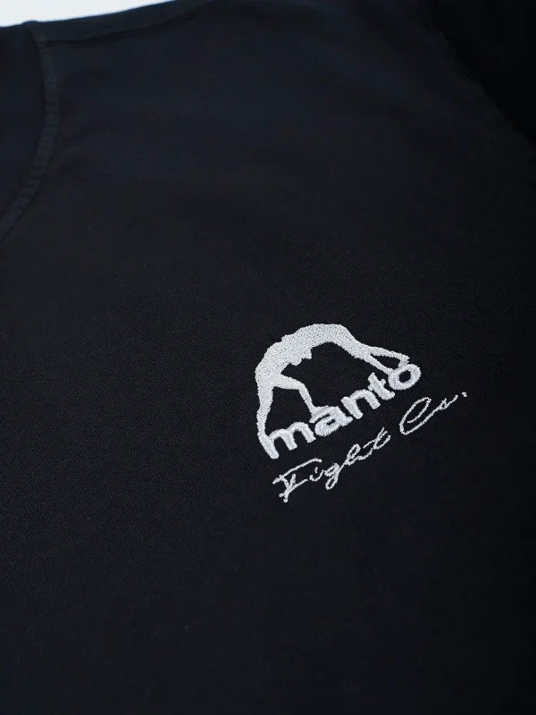 Manto Fight Company T Shirt Black 2 Manto Fight Company T-Shirt on a neutral background
