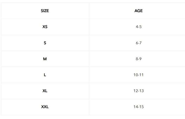 Size chart