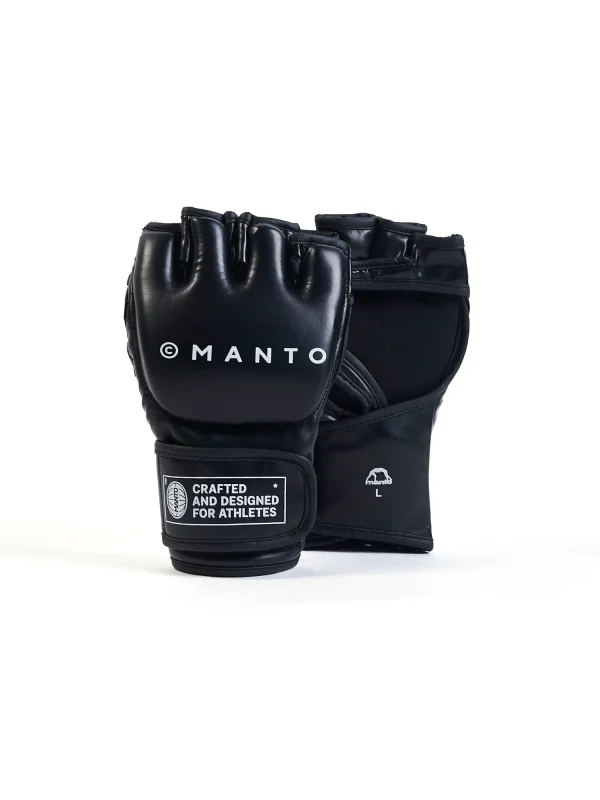Manto Impact Mma Gloves Black 1 Pair of Manto Impact MMA gloves on a white background
