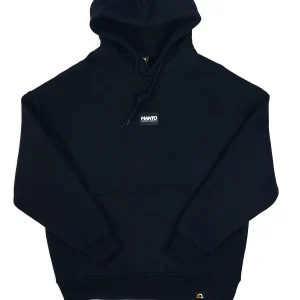 Grey oversize hoodie with Manto label design