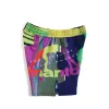 Neon coloured Manto Abstract Fight Shorts on a white background