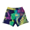 Vibrant Manto Neon Abstract Fight Shorts on a white background