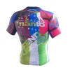 Vibrant neon abstract design manto rashguard.