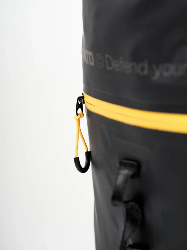 Manto New York Roll Top Backpack Black 6 Manto New York Roll Top Backpack in a casual lifestyle setting