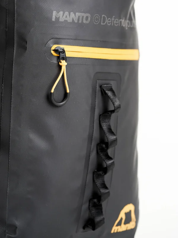 Manto New York Roll Top Backpack Black 9 Manto New York Roll Top Backpack in urban setting