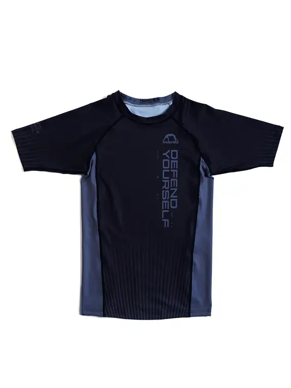 Martial artist wearing Manto Ranked BJJ Rash Guard