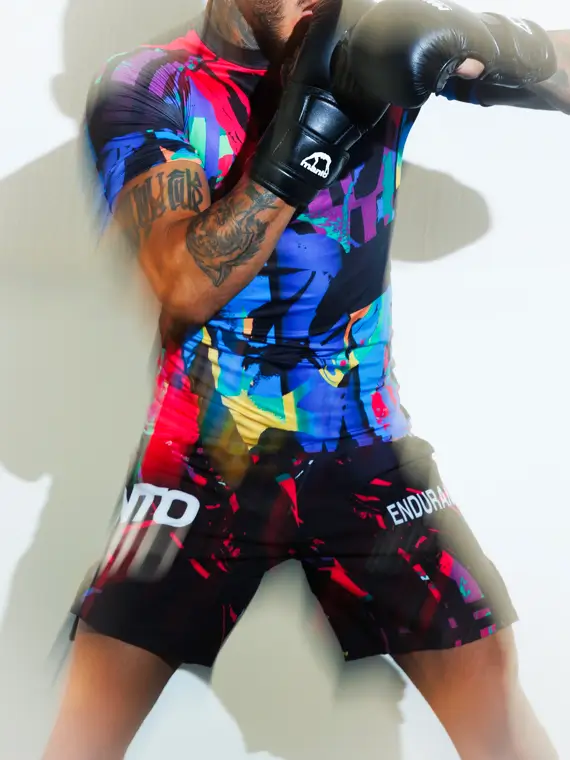 Men's Manto Rave Fight Shorts in action