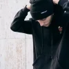 Stylish Manto Represent Beanie in black color