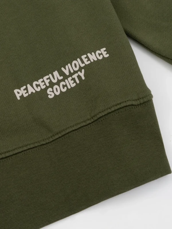 Grey Manto Society Crewneck Sweatshirt with minimalistic print