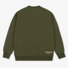 Dark grey Manto Society crewneck sweatshirt displayed on a white background