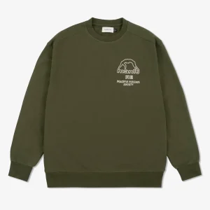 Manto Society Crewneck Sweatshirt in a casual setting