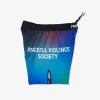 Manto Society Gradient Fight Shorts in striking colors displayed on a clean background.