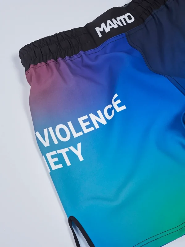 Brightly colored Manto Society Gradient Fight Shorts