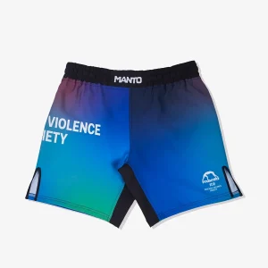 Manto Society Gradient Fight Shorts in a vibrant color gradient design