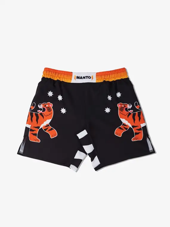 Manto Tigers Combat Sports Shorts Manto Tigers Fight Shorts on a white background