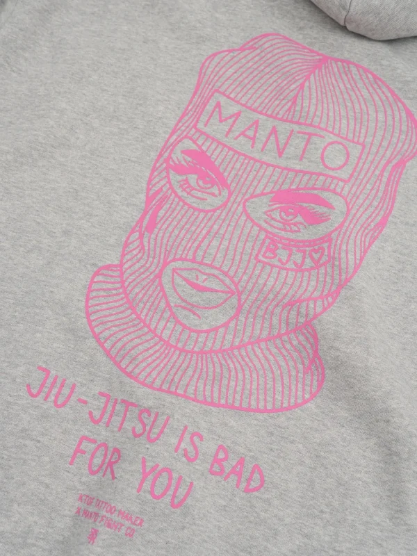 Manto X Ktof Balaclava Oversize Hoodie Heather Grey Pink 1 Grey Manto x KTOF Balaclava Oversize Hoodie with black details