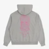 Manto X Ktof Balaclava Oversize Hoodie Heather Grey Pink 2 A man wearing Manto x KTOF Balaclava Oversize Hoodie