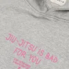 Manto X Ktof Balaclava Oversize Hoodie Heather Grey Pink 3 Manto x KTOF Balaclava Oversize Hoodie in a casual setting