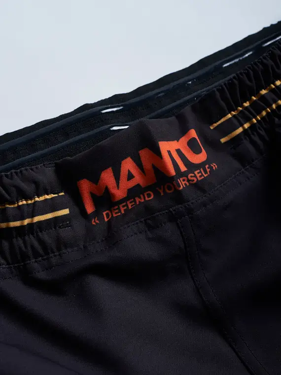 Manto x Yauhen Abu Kozuchi Fight Shorts on a white background
