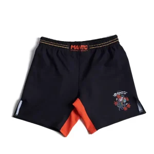 Manto_YauhenAbu_Kozuchi_Fight_Shorts Manto x Yauhen Abu Kozuchi Fight Shorts in black and white color