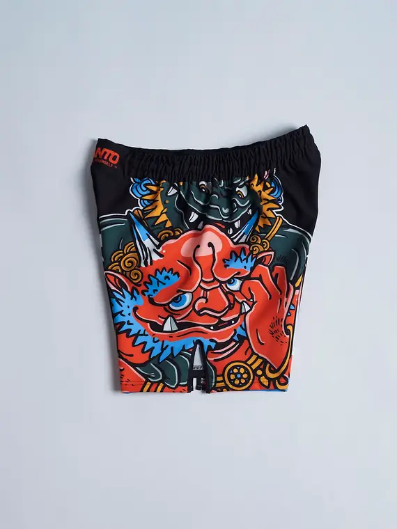 Manto X Yauhen Abu Oni Fight Shorts Black 1 Manto x Yauhen Abu Oni Fight Shorts on a white background