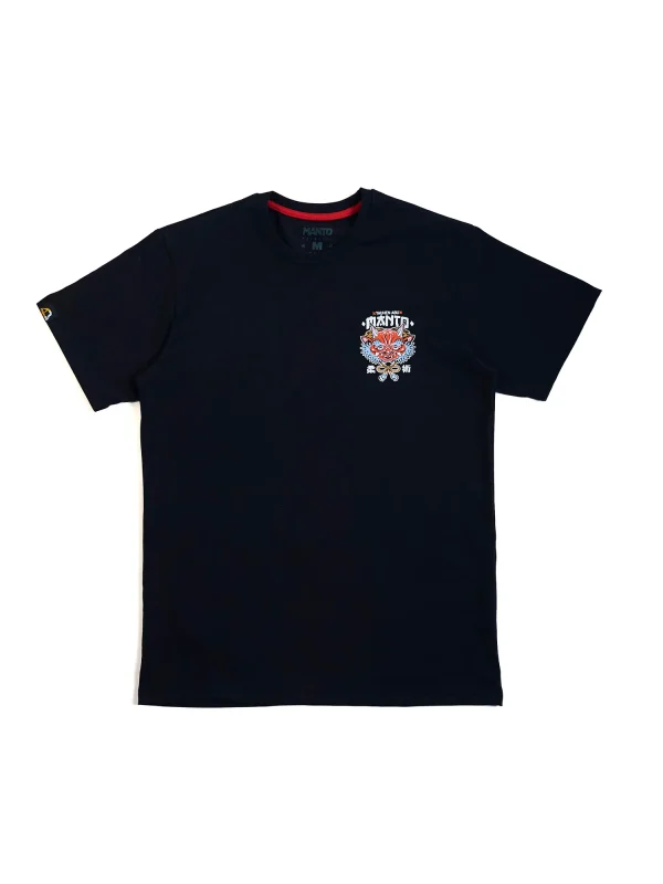 Manto X Yauhen Abu Oni T Shirt Black 1 Man wearing Manto x Yauhen Abu Oni T-Shirt