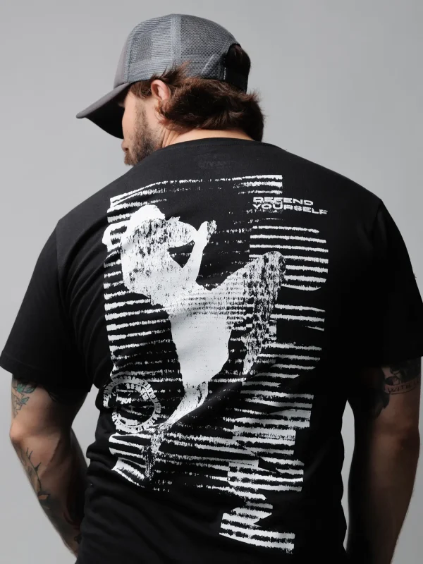 Manto Xero Muay Thai T Shirt Black White 4 Manto Xero Muay Thai T-Shirt, black with white and red logo