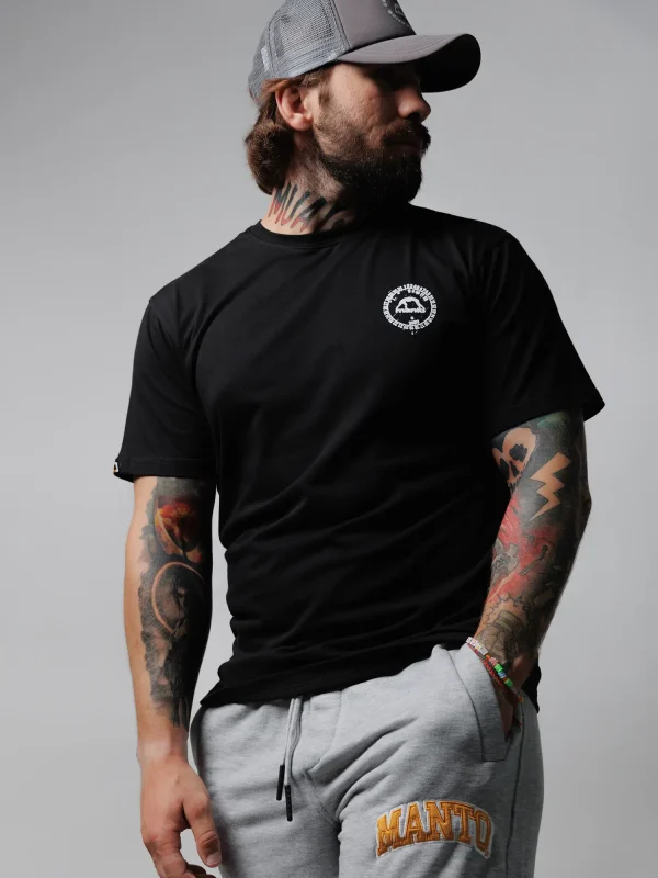 Manto Xero Muay Thai T Shirt Black White 7 Manto Xero Muay Thai T-Shirt in black color