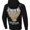Pitbull Keep Rolling Hoodie. A comfortable Pitbull Keep Rolling Hoodie on display.