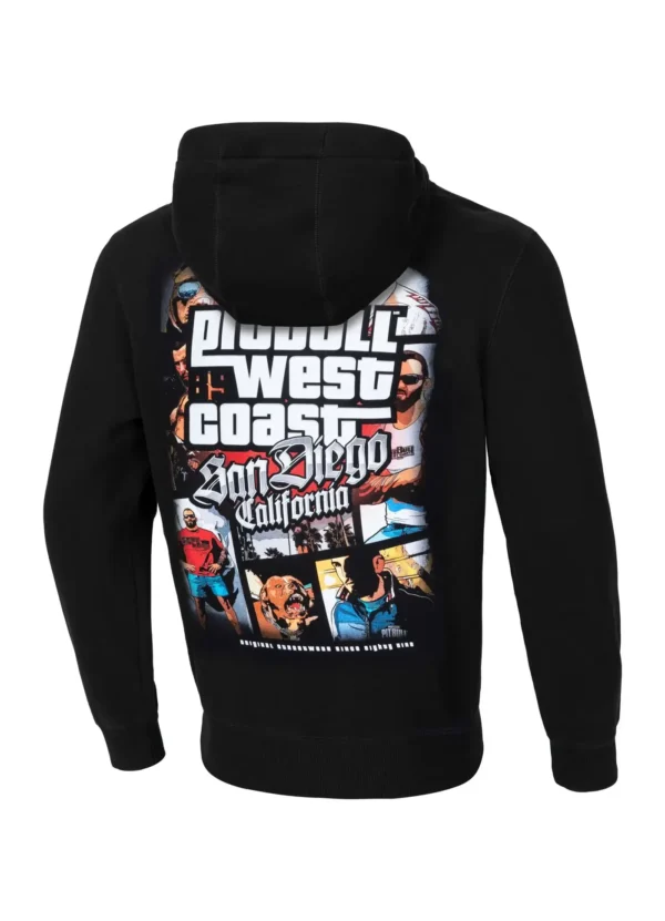 Pitbull Most Wanted Hoodie Black Pitbull Most Wanted Hoodie displayed on a white background.