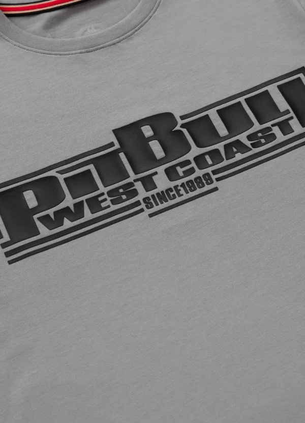 Pitbull Classic Boxing Slim Fit T Shirt Grey 3 Model wearing Pitbull Classic Boxing Slim-Fit T-Shirt