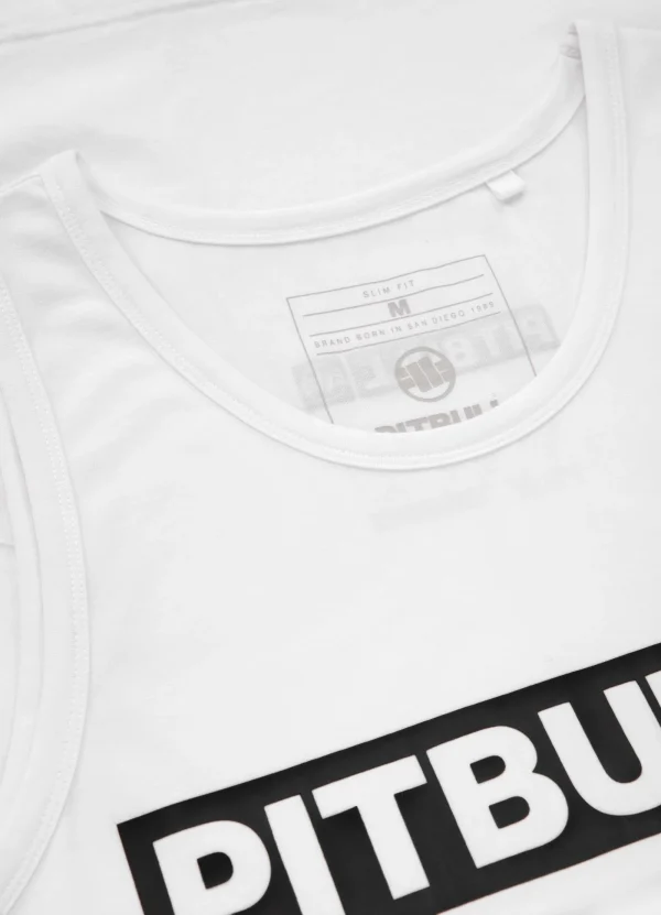 Pitbull Hilltop 190 Tank Top - White in White — front angle