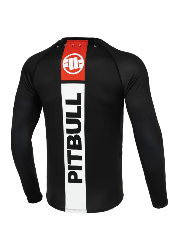 Pitbull Hilltop Sports Longsleeve Rash Guard Black 1 Man wearing the Pitbull Hilltop Sports Longsleeve Rash Guard in a active pose.
