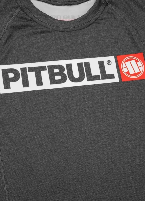 Pitbull Hilltop Sports Rash Guard Black 3 Man wearing the Pitbull Hilltop Sports Rash Guard, ideal for combat sports training and competitions.