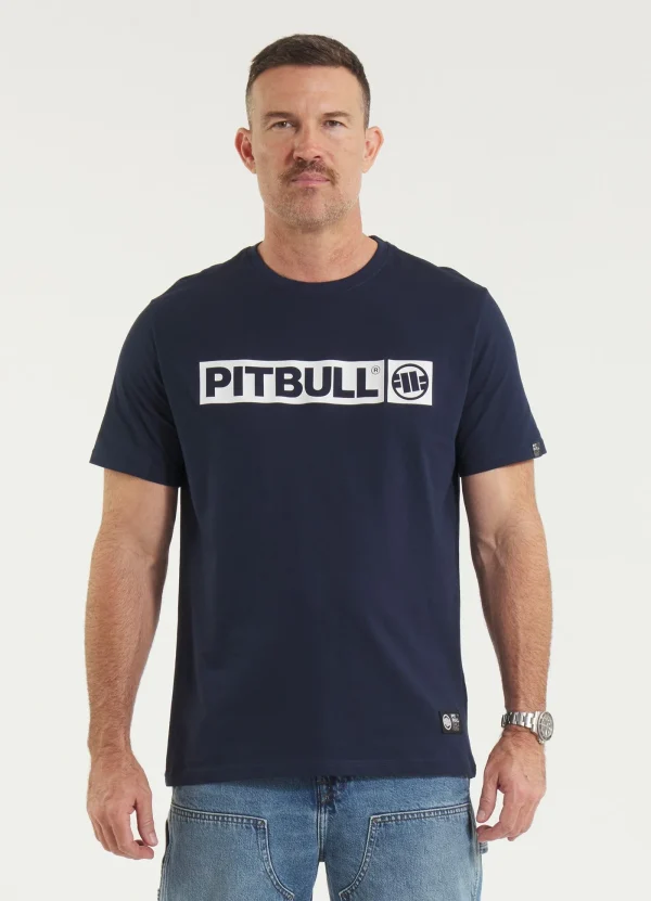 Pitbull Hilltop T Shirt Navy 1 Pitbull Hilltop T-Shirt - Navy in Navy — three‑quarter angle