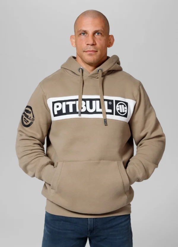Pitbull Mens Sherwood Hoodie Beige 1 Pitbull Men's Sherwood Hoodie in high quality fabric