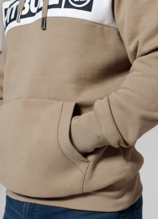 Pitbull Mens Sherwood Hoodie Beige 4 Men's fashion - Pitbull Men's Sherwood Hoodie grey color with brand logo in front