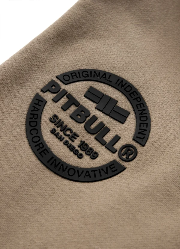 Pitbull Mens Sherwood Hoodie Beige 8 Man wearing Pitbull Men's Sherwood Hoodie in casual setting.