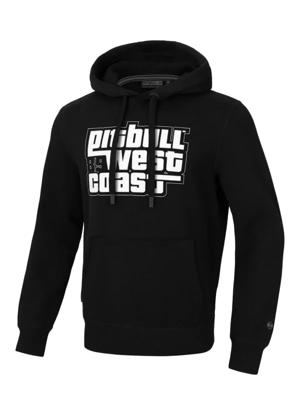Pitbull Most Wanted Hoodie Black 1 Stylish 'Pitbull Most Wanted' hoodie in a casual setting.