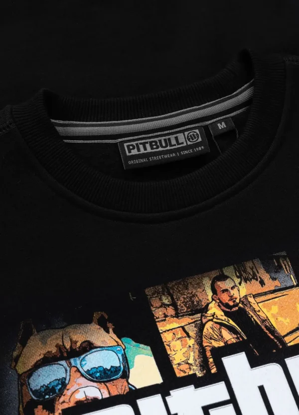'Pitbull Most Wanted Sweatshirt' in black color with bold graphic design.