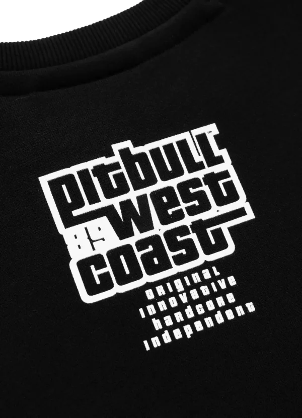 Comfortable Pitbull Most Wanted Sweatshirt on a model.