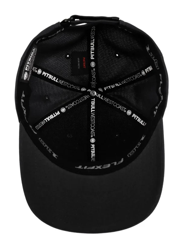 A stylish Pitbull Seascape Snapback Cap with vibrant colors depicting a serene seascape.